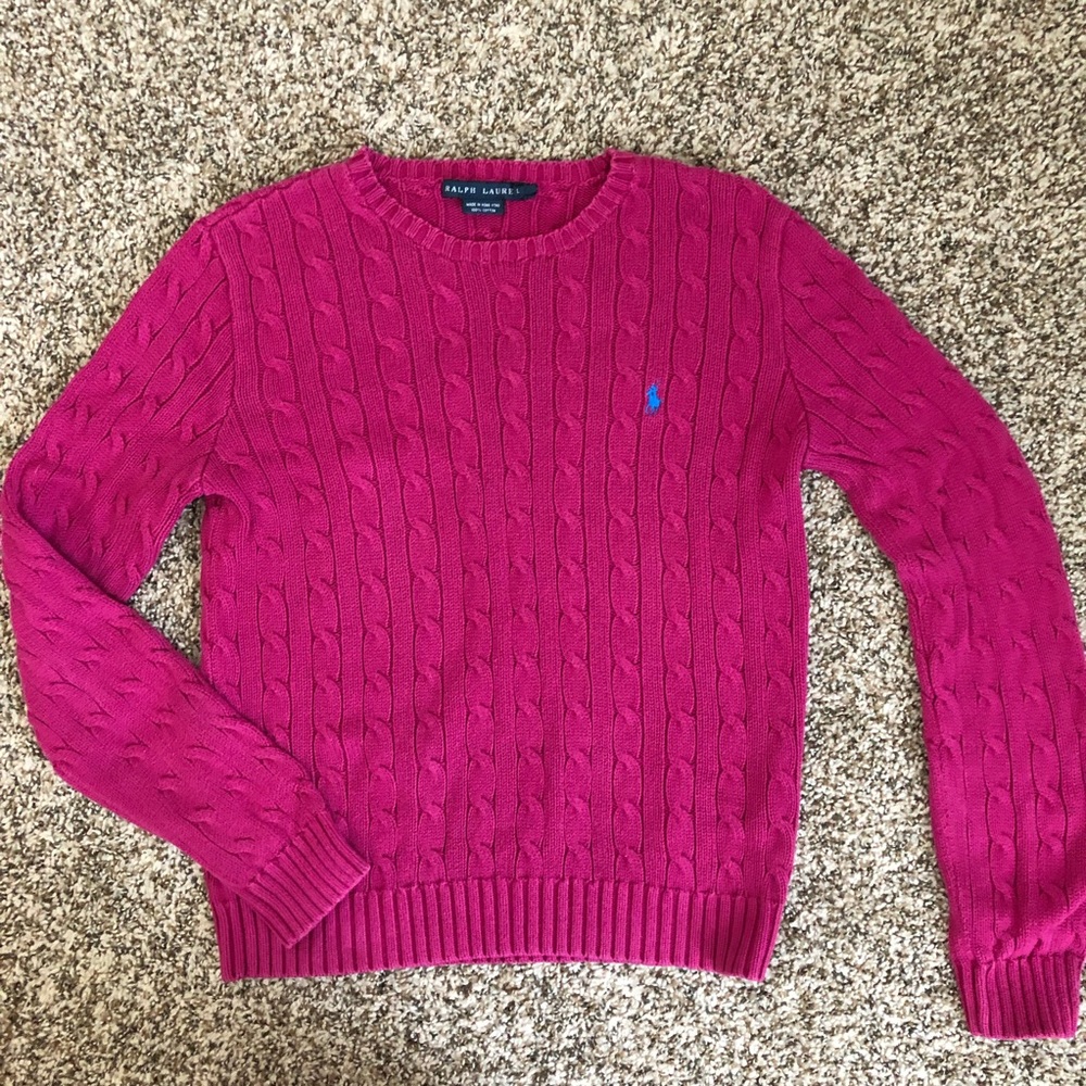 Pink Cable Knit Sweater